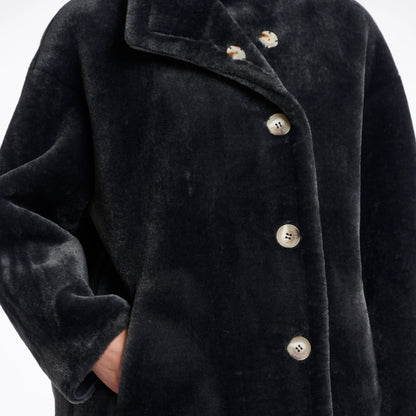 Cilou High Neck Coat - Deep Iron