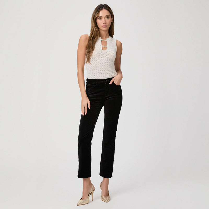 Cindy Twisted Seam Slit Trousers - Black Overdye