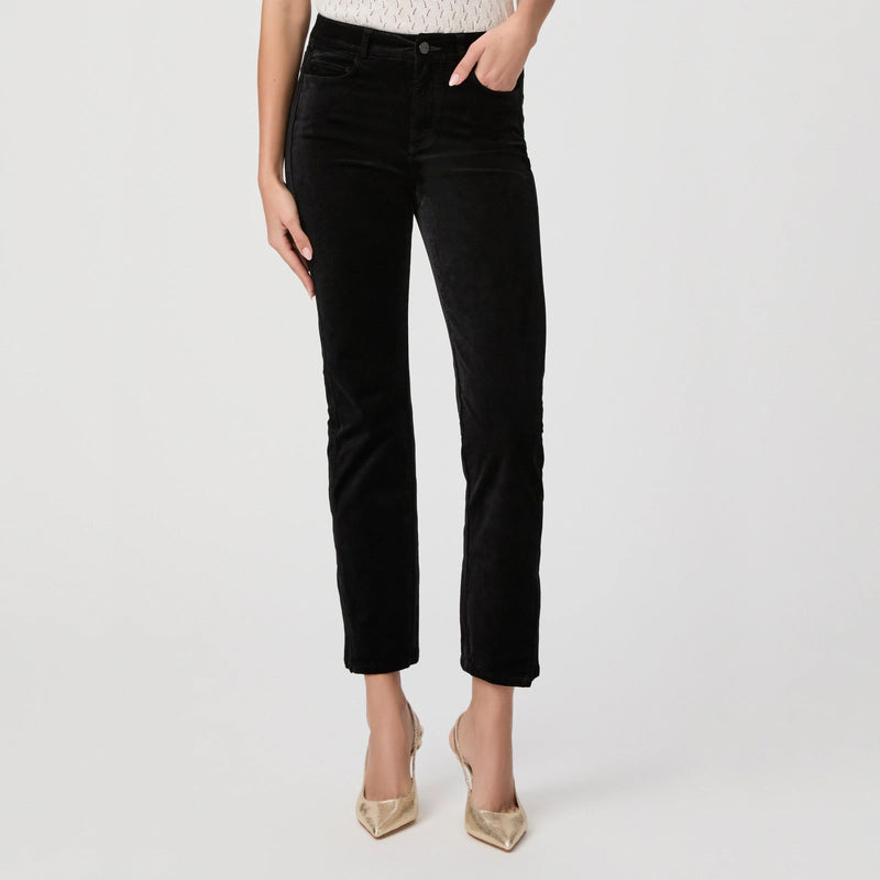 Cindy Twisted Seam Slit Trousers - Black Overdye