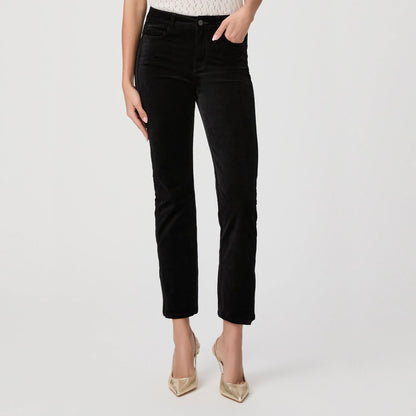 Cindy Twisted Seam Slit Trousers - Black Overdye