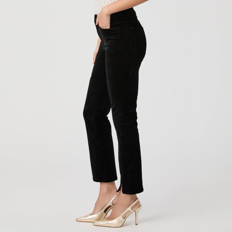 Cindy Twisted Seam Slit Trousers - Black Overdye