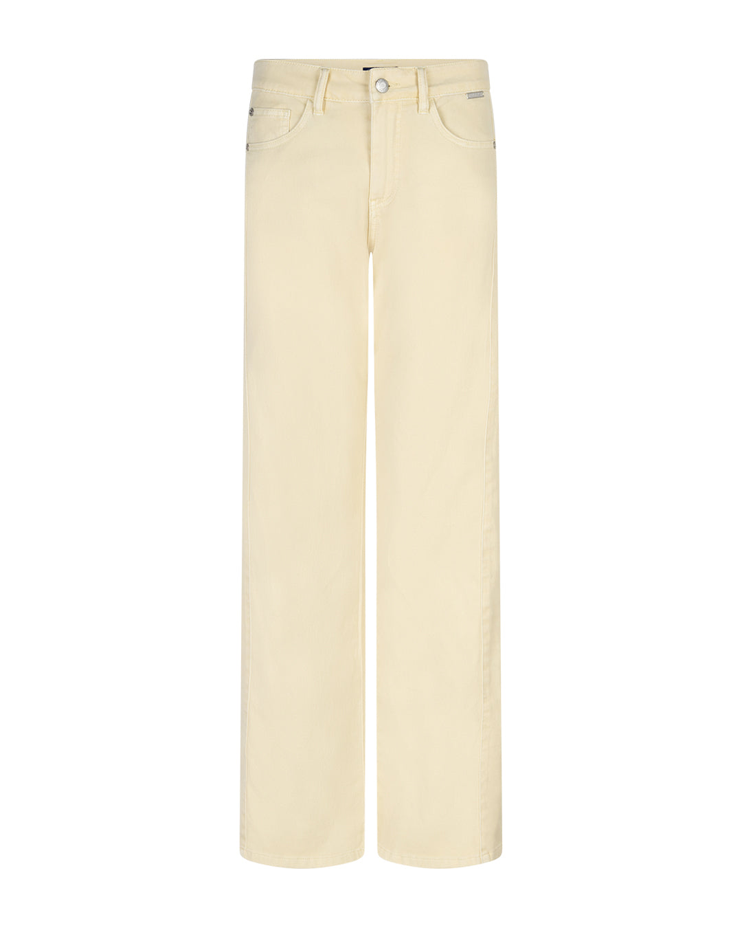 Claudette Slanted Seams Twill Jeans - Butter Yellow