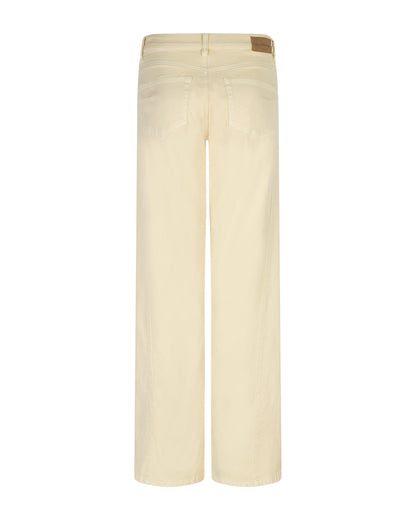 Claudette Slanted Seams Twill Jeans - Butter Yellow