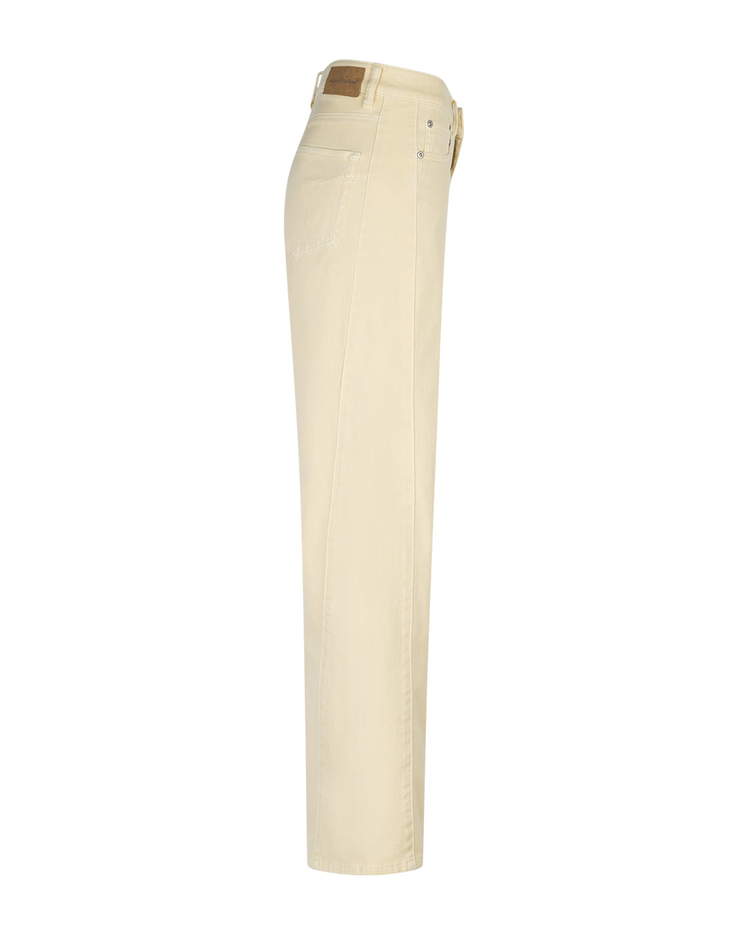Claudette Slanted Seams Twill Jeans - Butter Yellow