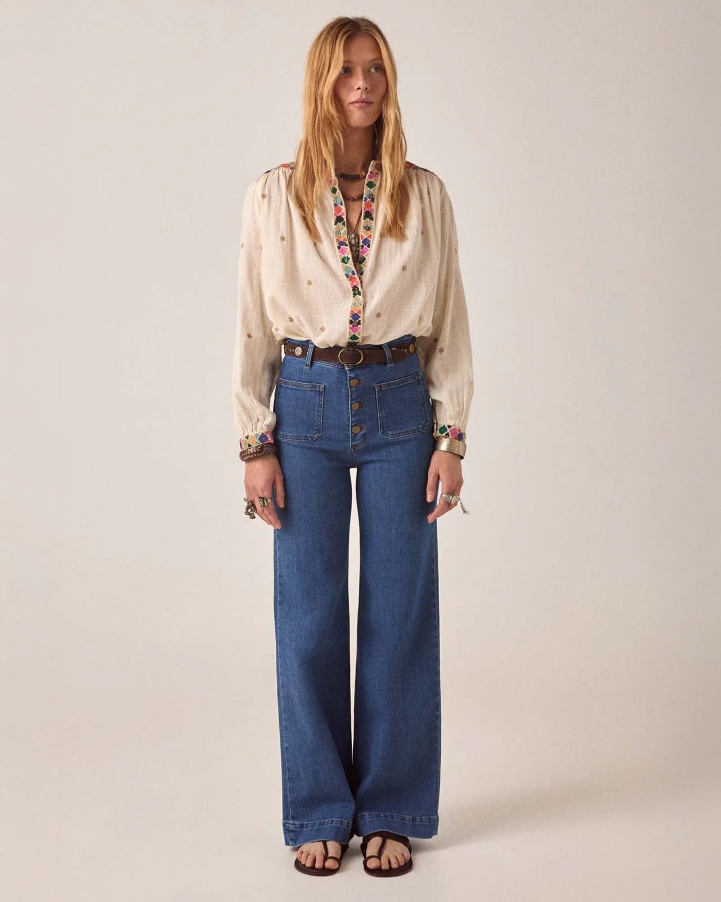 Cleo Cheesecloth Blouse - White