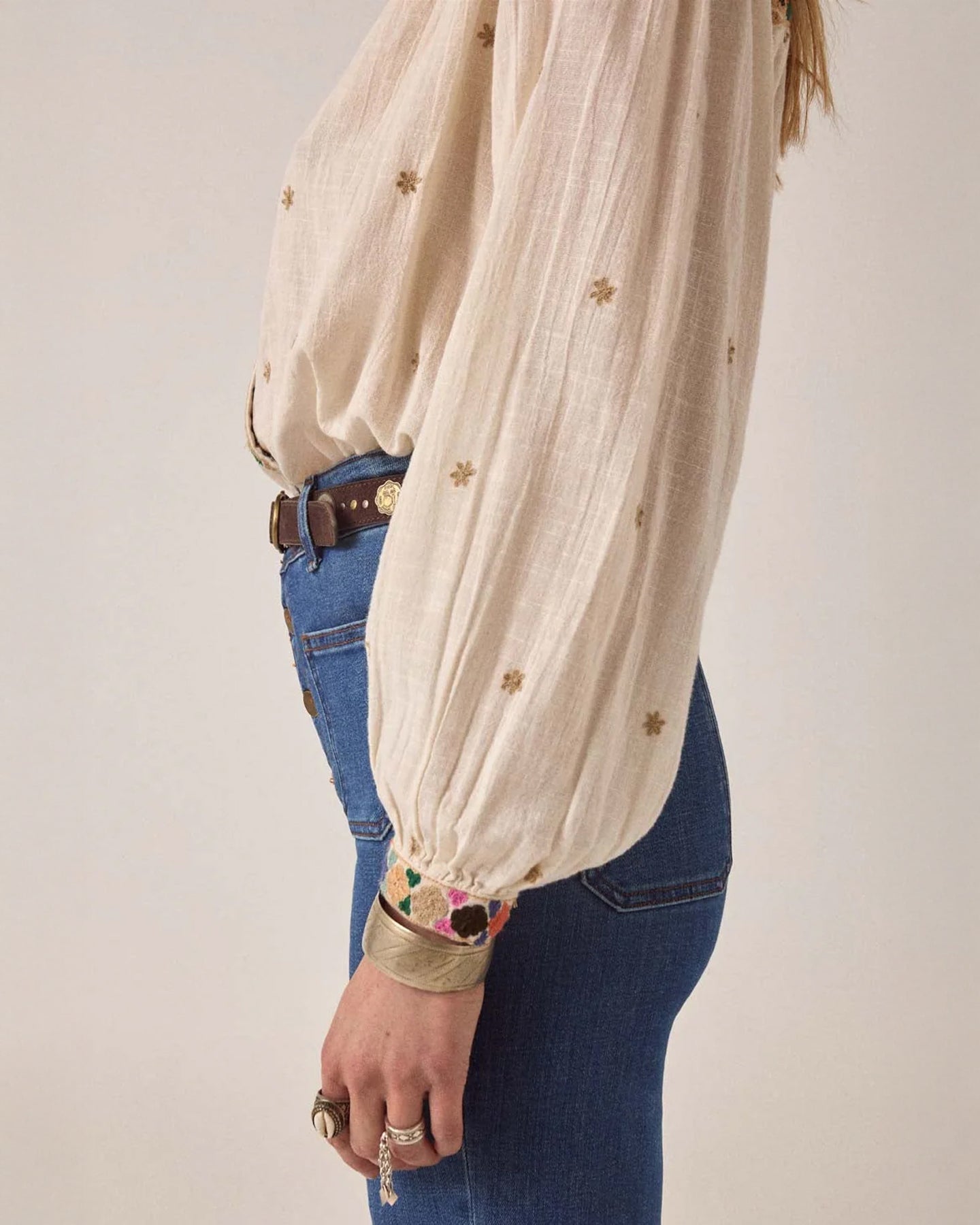 Cleo Cheesecloth Blouse - White