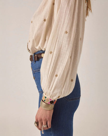 Cleo Cheesecloth Blouse - White