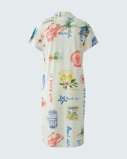Collared Printed Dress - Multi