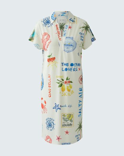 Collared Printed Dress - Multi