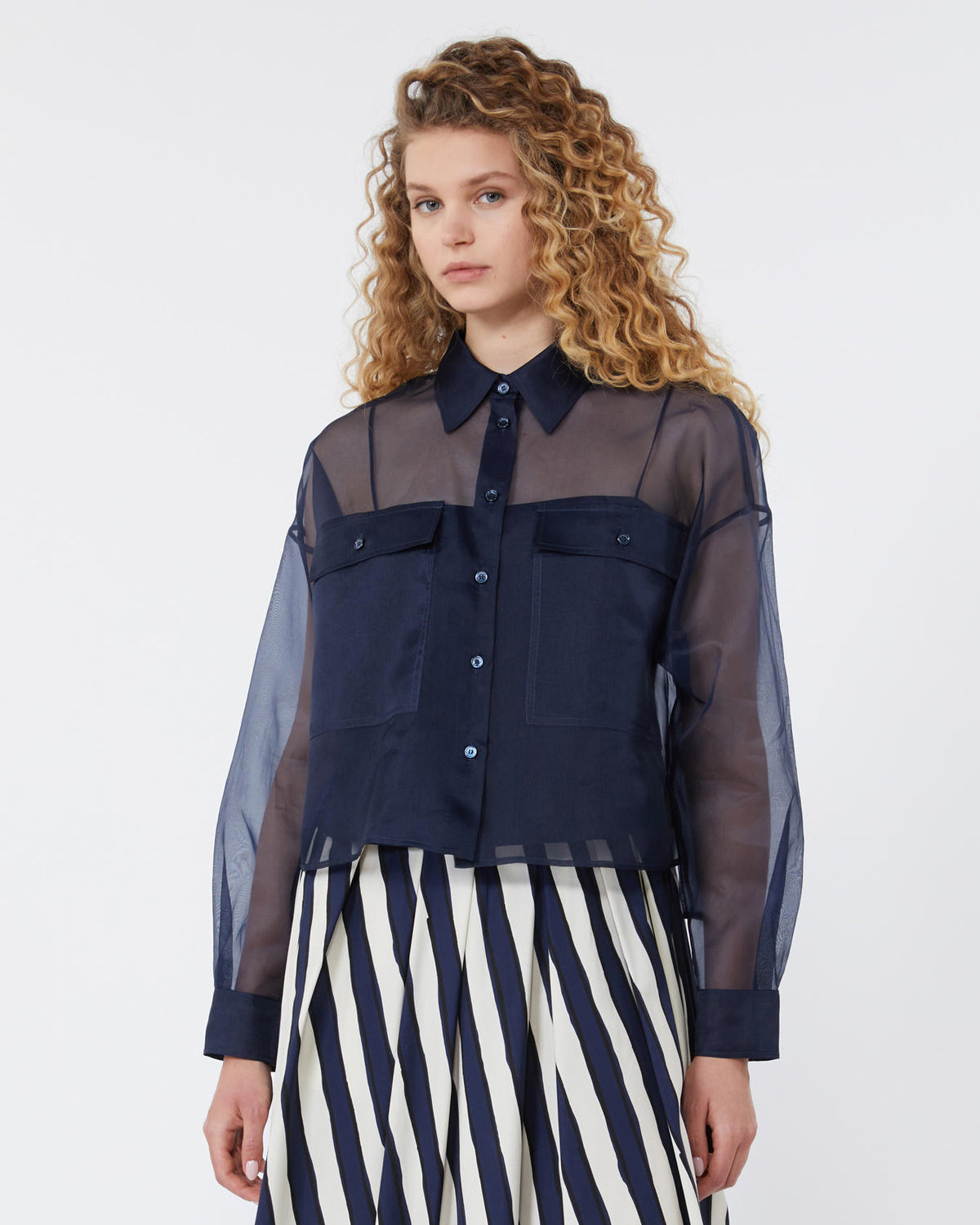 Colomba Sheer Pocket Jacket - Navy