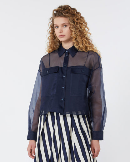 Colomba Sheer Pocket Jacket - Navy