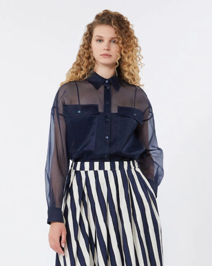 Colomba Sheer Pocket Jacket - Navy
