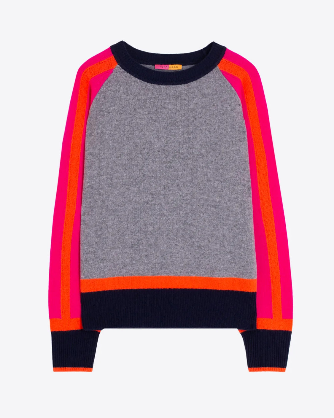 Colour Block Jumper - Grey Pink