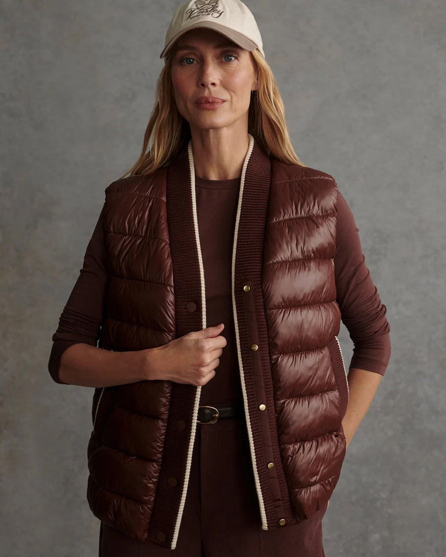 Colwyn Short Boxy Gilet - Brown Stone