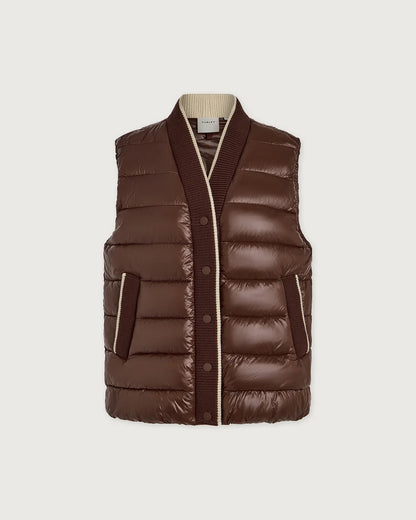 Colwyn Short Boxy Gilet - Brown Stone