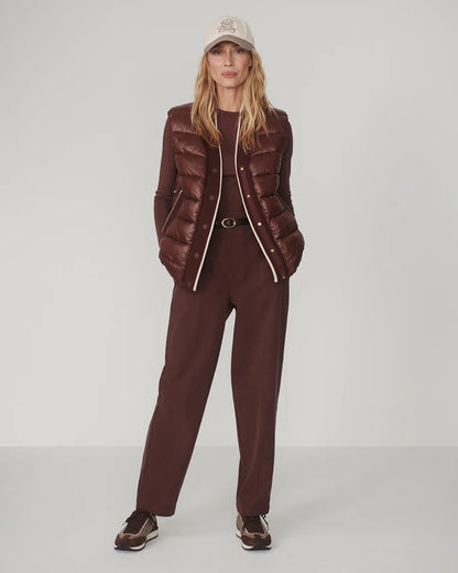 Colwyn Short Boxy Gilet - Brown Stone
