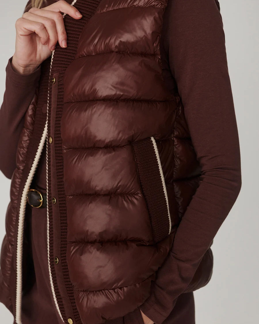 Colwyn Short Boxy Gilet - Brown Stone