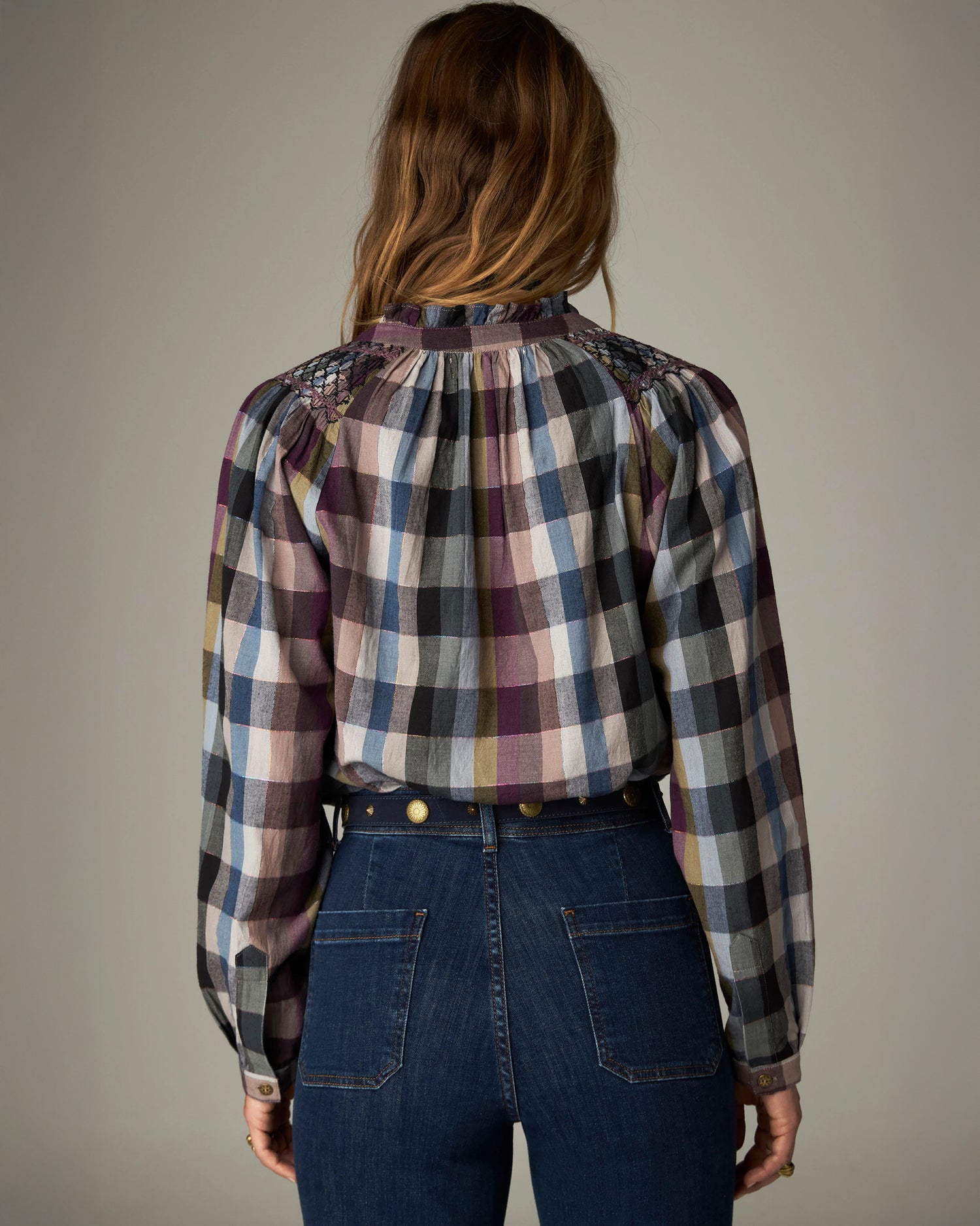 Cosmic Trail Mary Check Shirt - Plum