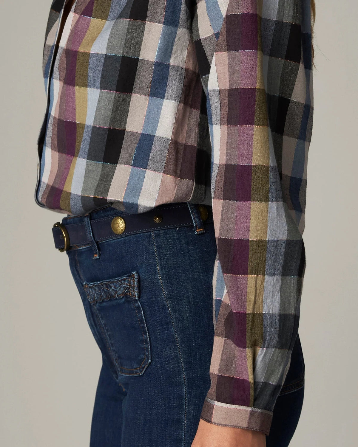 Cosmic Trail Mary Check Shirt - Plum