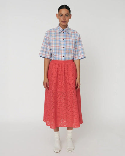 Cotton Lace Skirt - Summer Coral