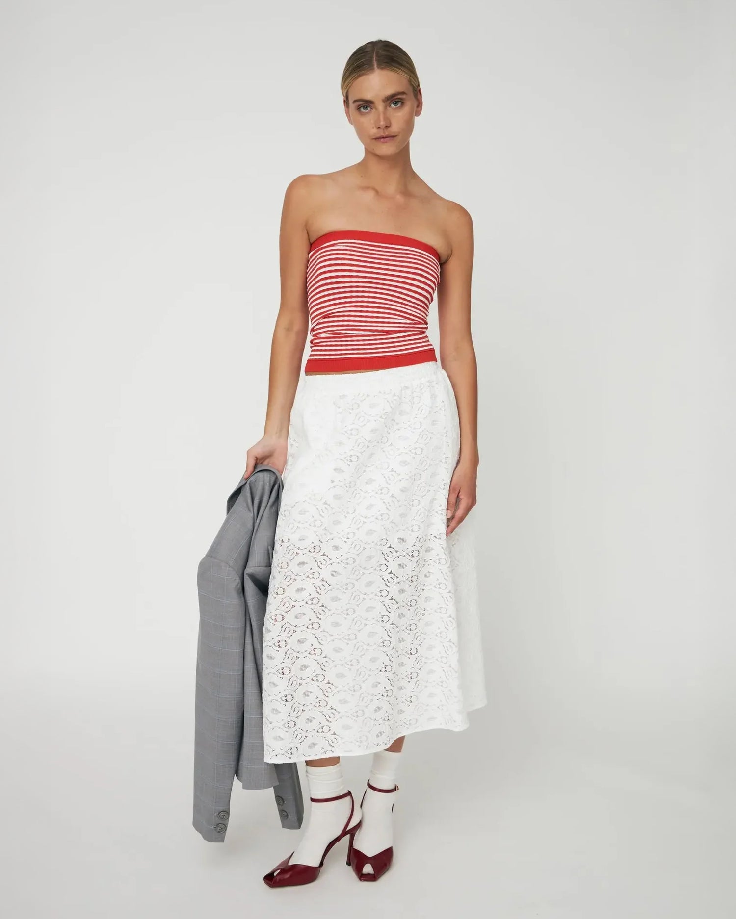 Cotton Lace Skirt - White