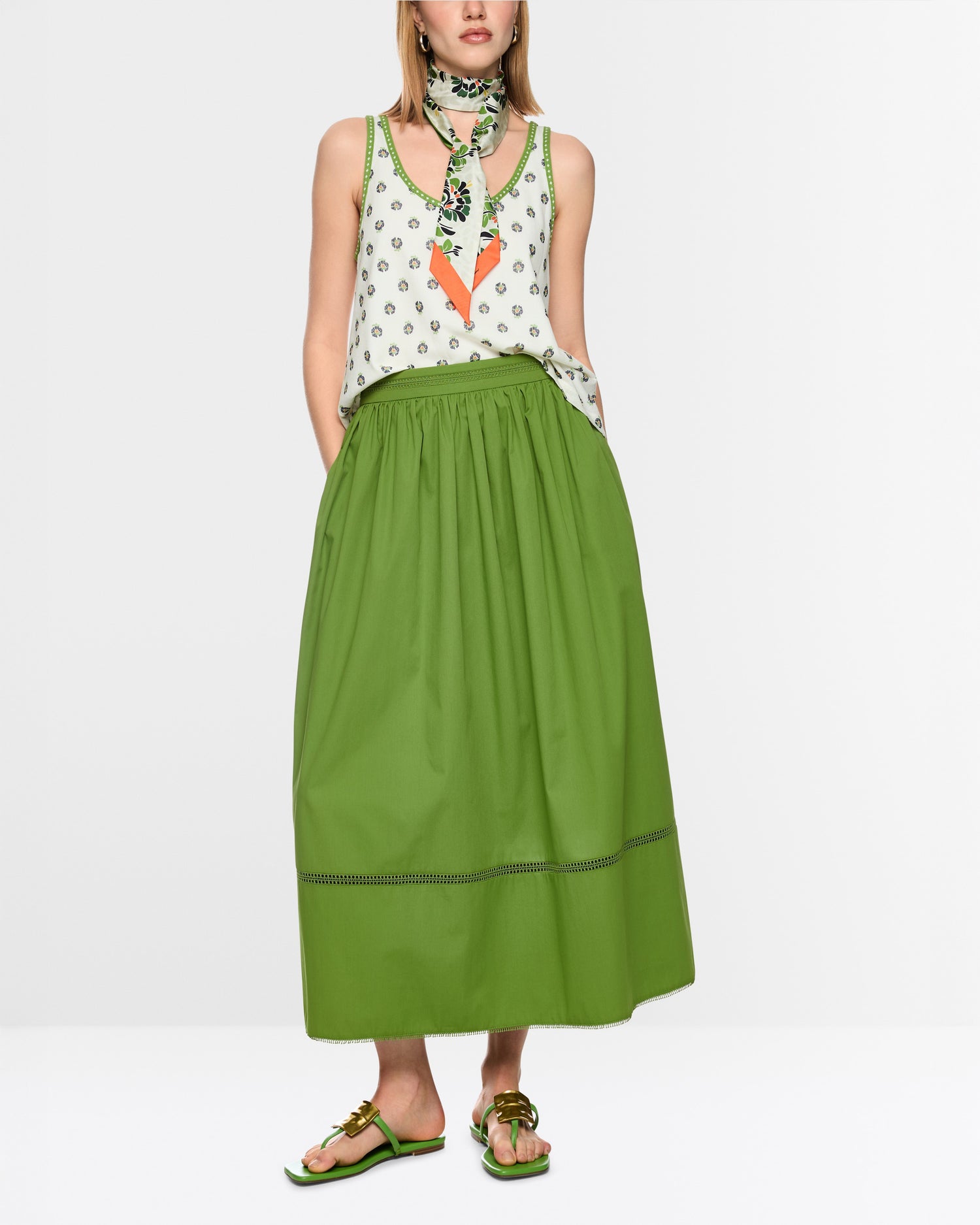 Cotton Skirt - Green