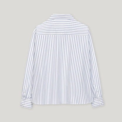 Cotton Striped Shirt With Braid - White Stripe