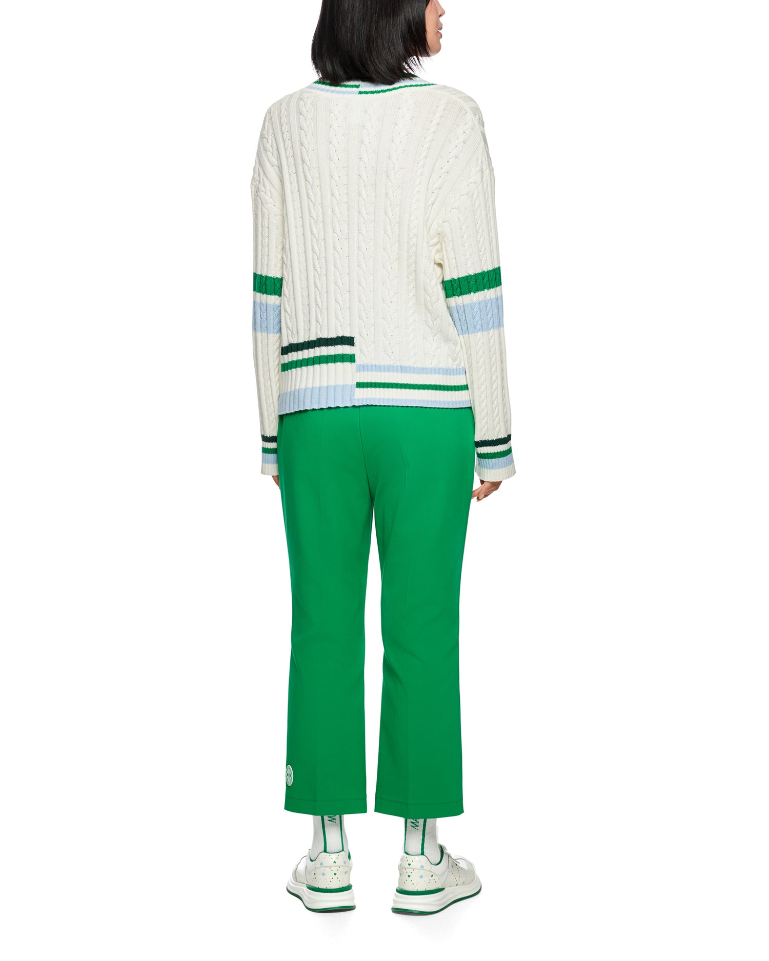 Cricket Jumper - White Green