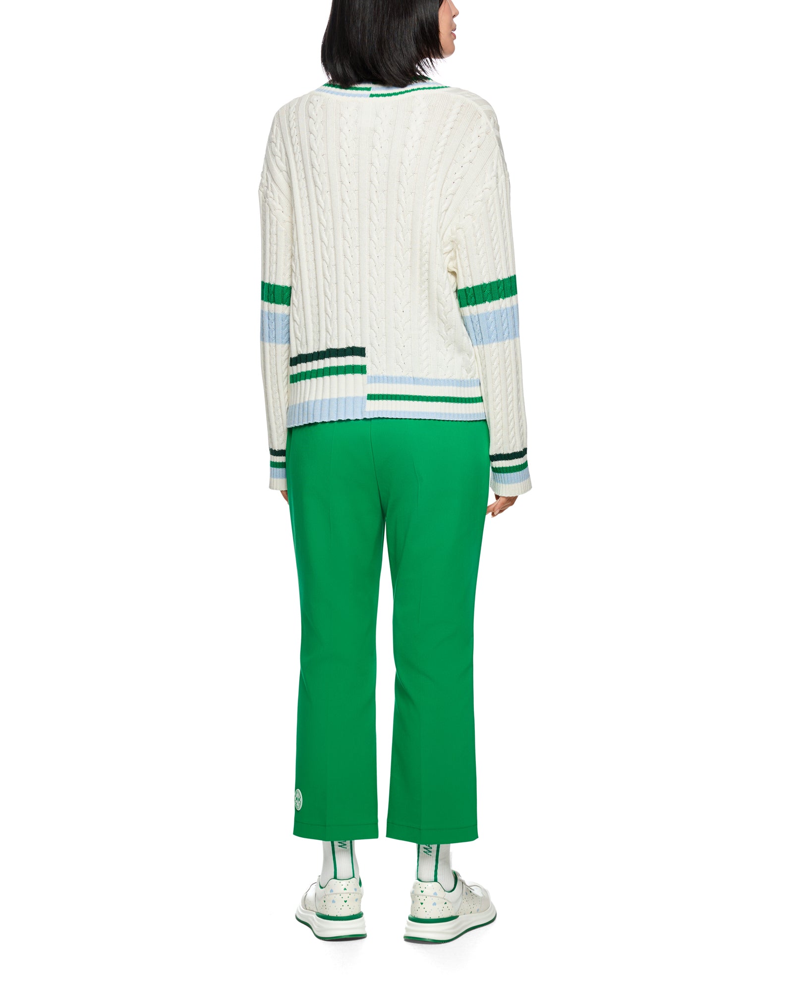 Cricket Jumper - White Green