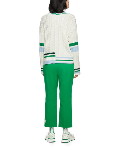 Cricket Jumper - White Green