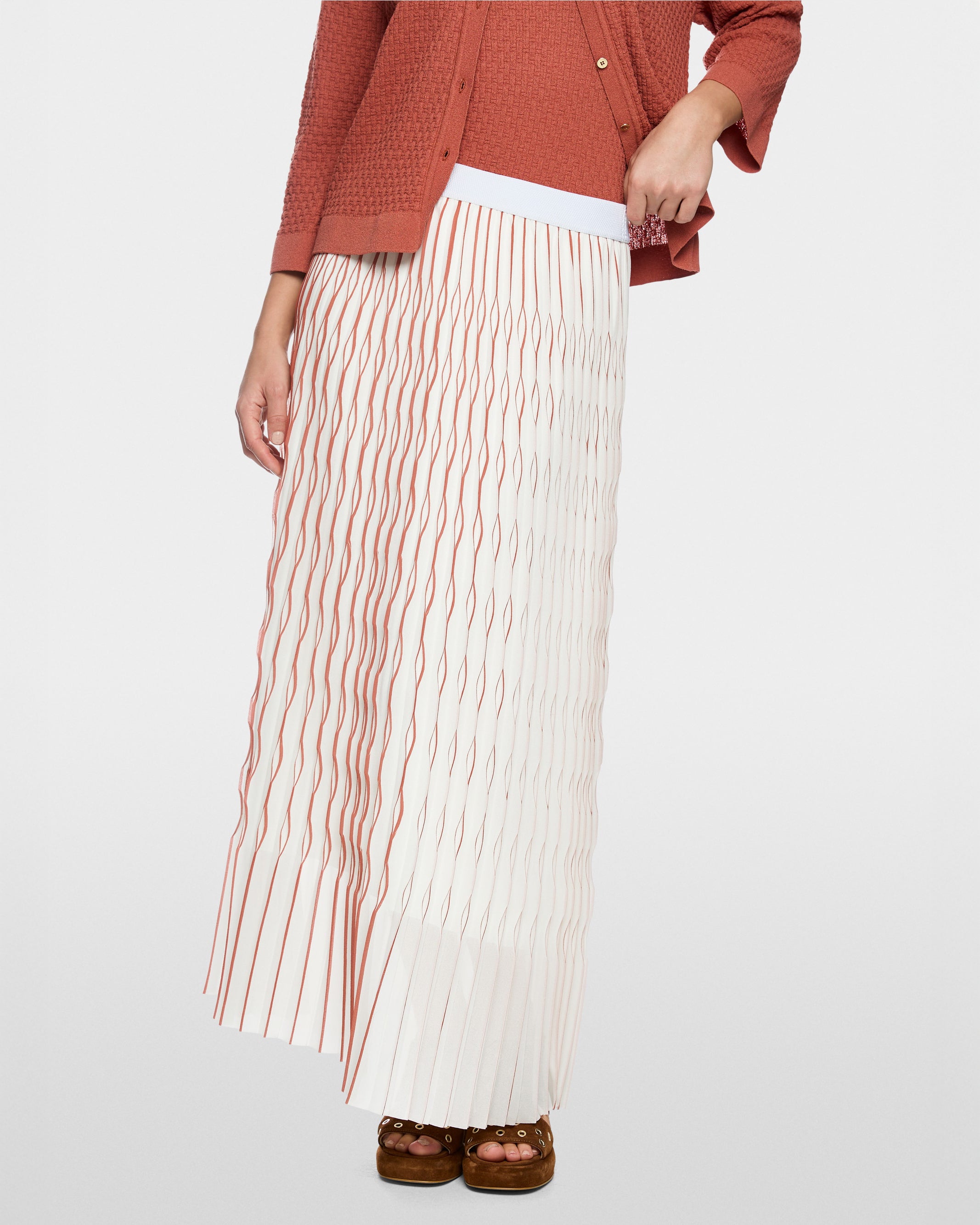 Crinkle Skirt - Ivory Rust