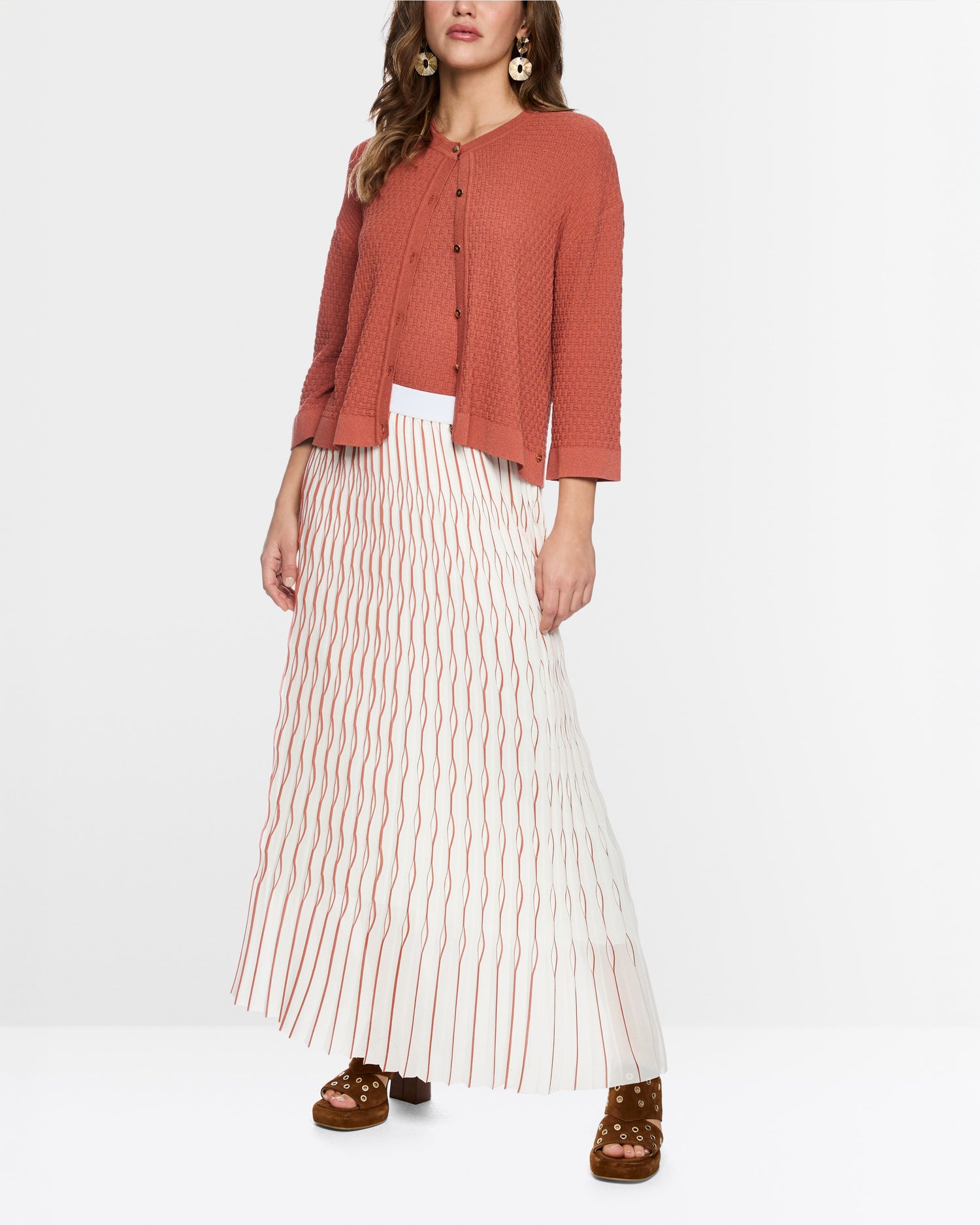 Crinkle Skirt - Ivory Rust