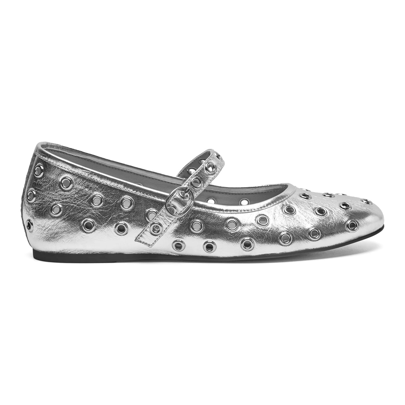 Cristel Metallic Stud Flats - Silver