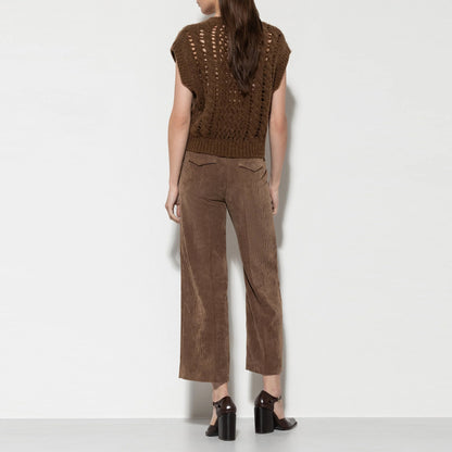 Cropped Cord Wide Leg - Hazelnut