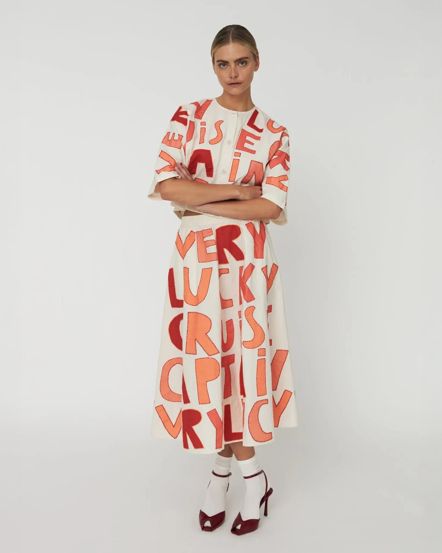 Cruise Skirt - Mixed Red