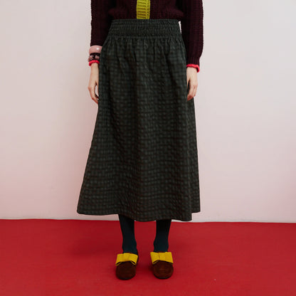 Cute Check Skirt - Khaki