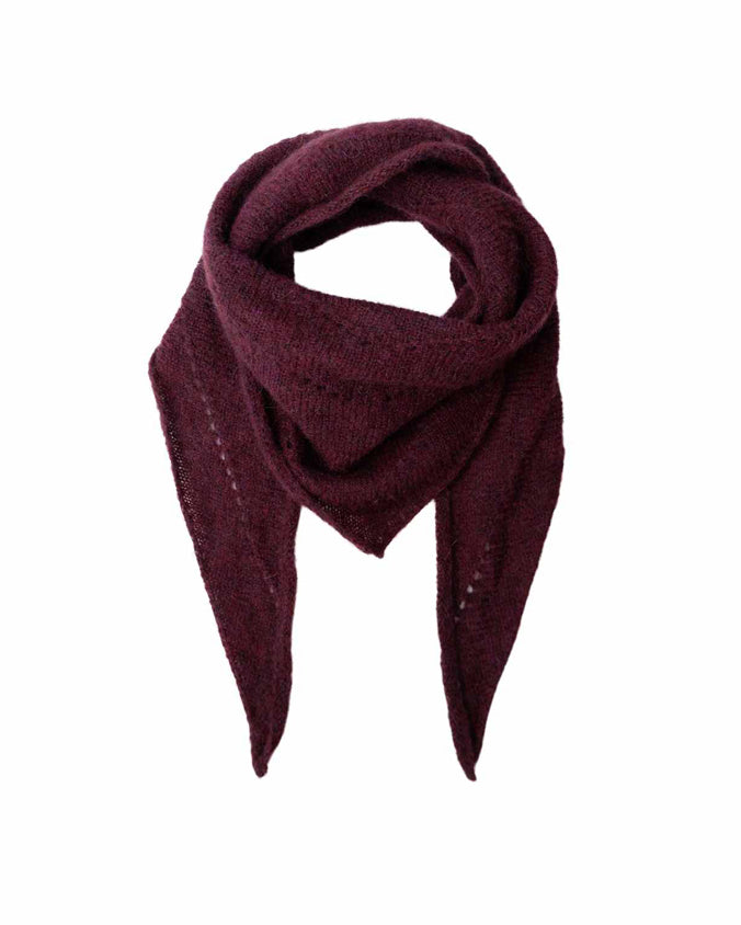 Dell Knitted Mini Scarf - Plum