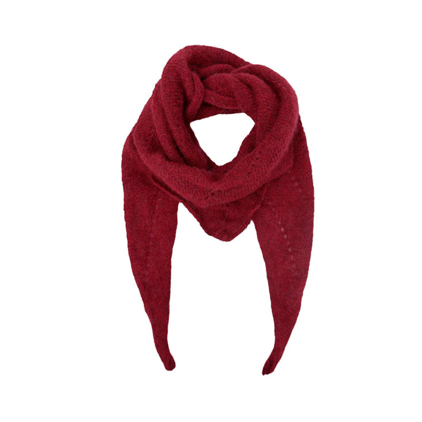 Dell Knitted Mini Scarf - Wine