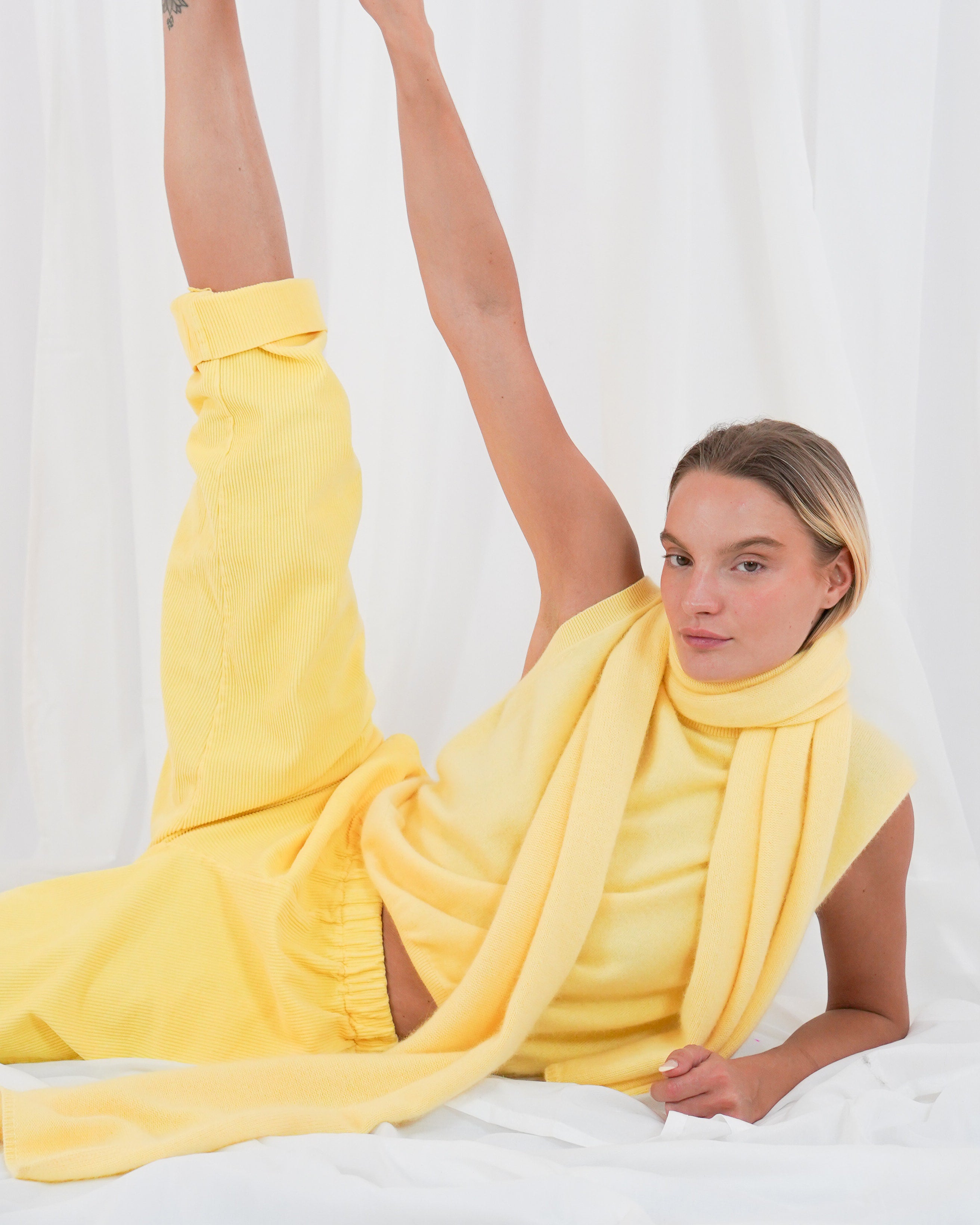 Durango Sleeveless Round Neck Jumper - Butter Yellow