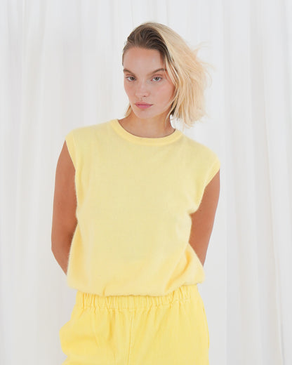 Durango Sleeveless Round Neck Jumper - Butter Yellow