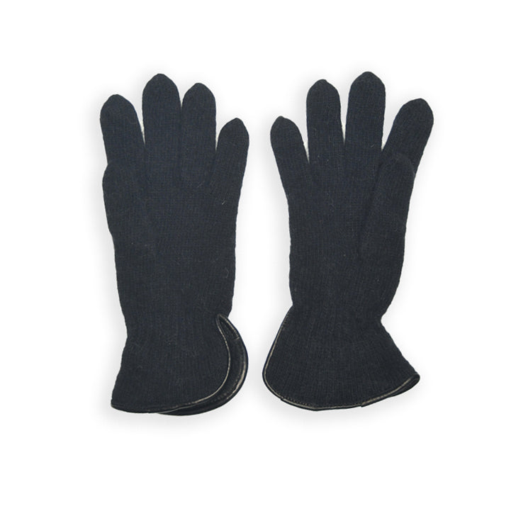 Wool Pom Pom Glove - Black