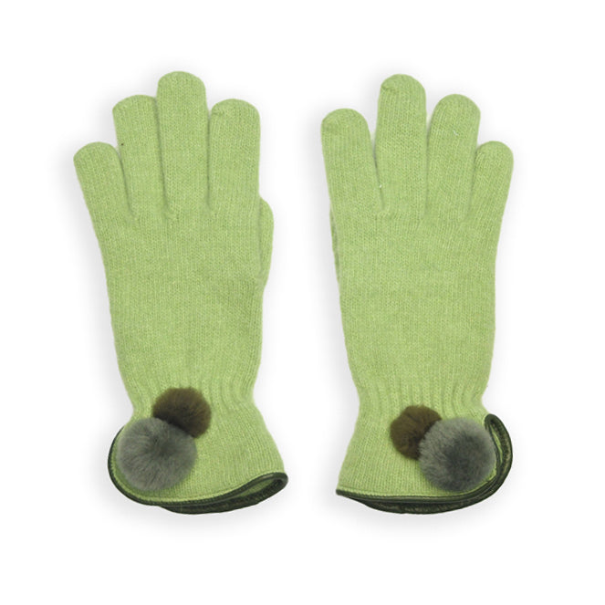 Wool Pom Pom Glove - Pistachio