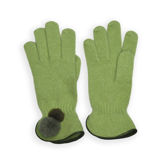 Wool Pom Pom Glove - Pistachio