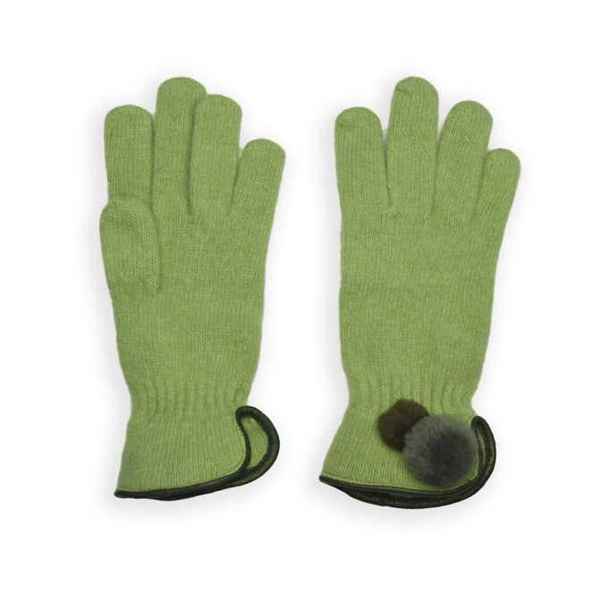 Wool Pom Pom Glove - Pistachio