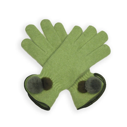 Wool Pom Pom Glove - Pistachio