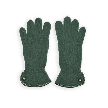 Wool Button Glove - Pine Green