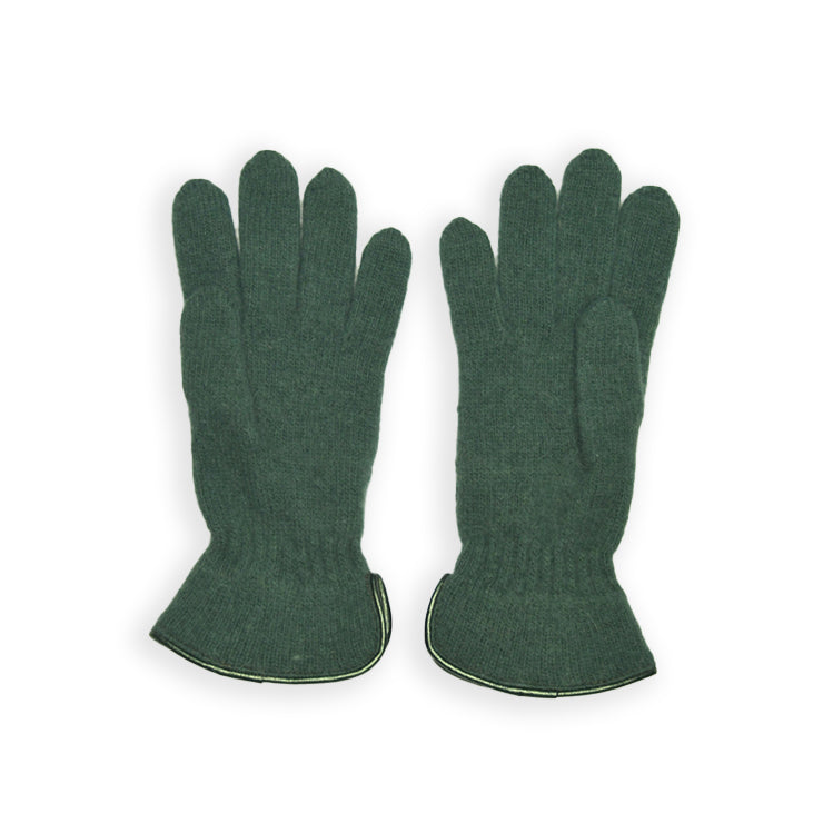 Wool Button Glove - Pine Green