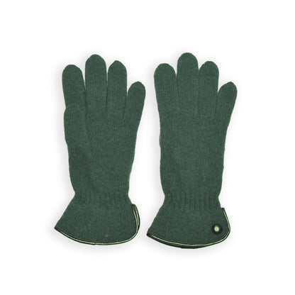 Wool Button Glove - Pine Green