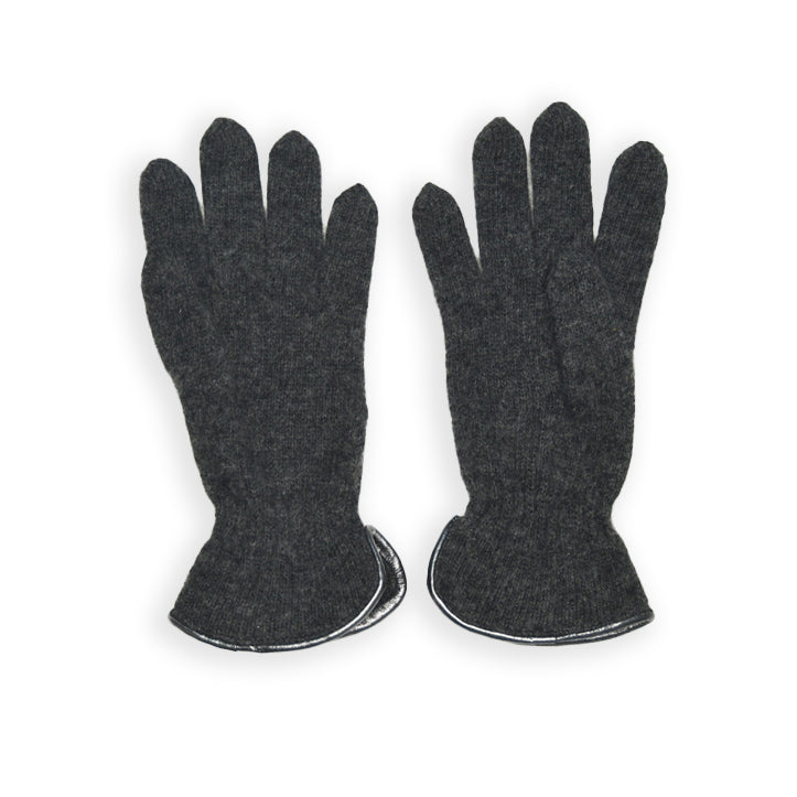 Wool Button Glove - Grey