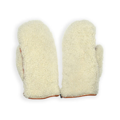 Sheepskin Mitten - Natural / Orange